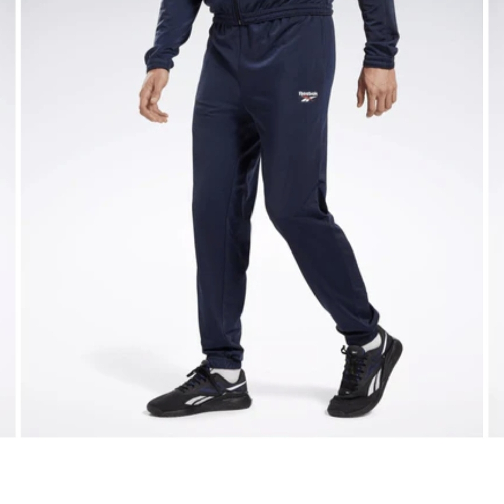 Reebok Men's Workout Pants, Size Small, Black and Navy.
